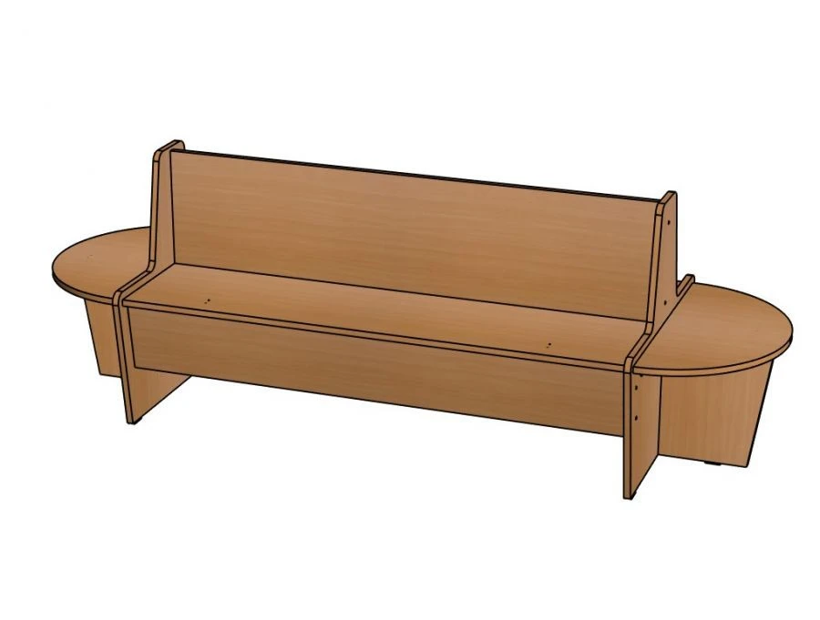 Sofa ''Cheburashka'' No. 3 with two side seats. (wood) H340/ NM29