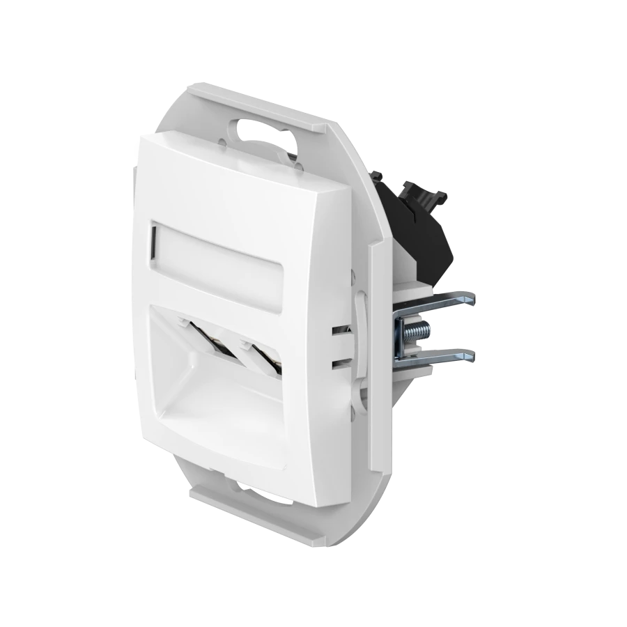 CADUCEUS ALING PRESTIGE Flush-mounted double computer socket with Keystone RJ45 8P8C cat.6 UTP modules, white, art. no. 61. 6015