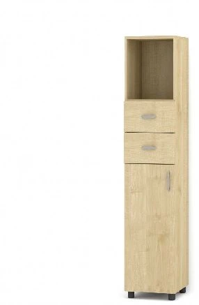 Wooden utility cupboard with niche, drawers and door
