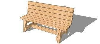 Wooden bench with backrest