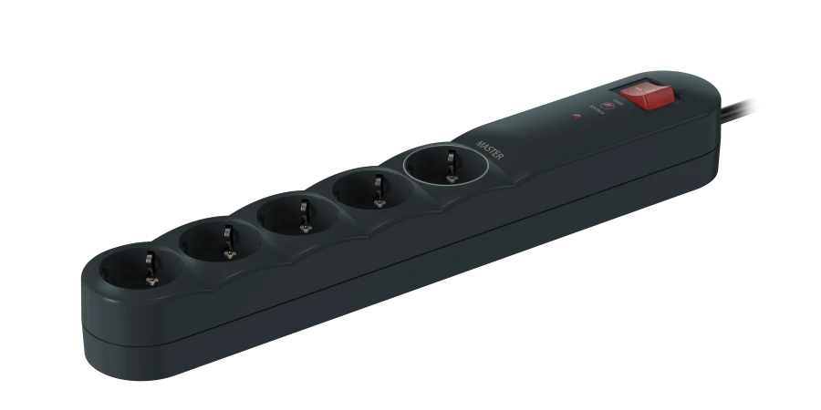 CADUCEUS ALING Connecting products Power strip filter 5x16A with switch 2,3kW, 250V~, 1,5m, anthracite, art. 44701