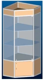 Display case 800 x 800 x h 2000