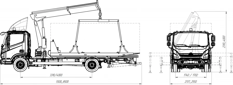 Special tow truck with CMU (FG 314) of SMA 223 modification, on GAZ C49RD2, C49RF2 chassis.
