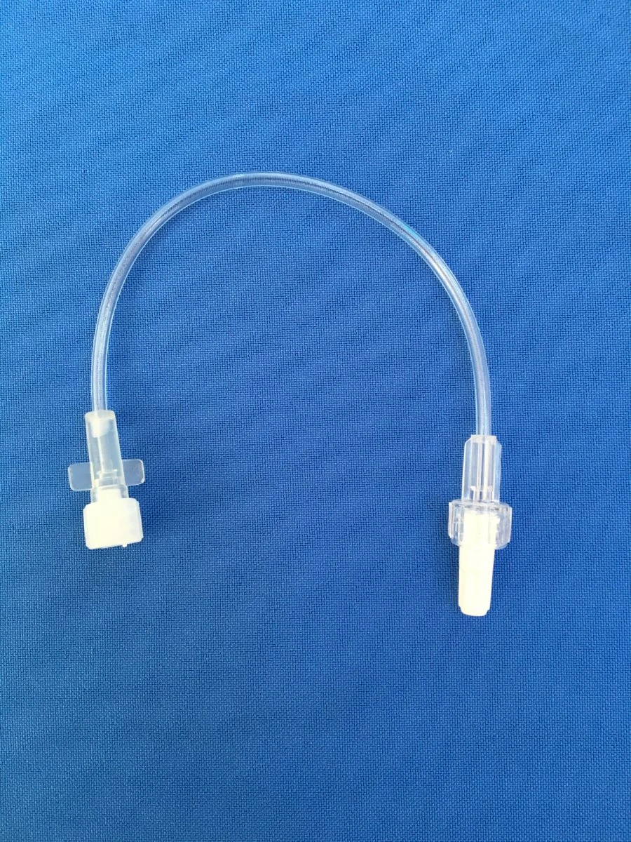 Single-use medical extension cord 1,0x200 mm, version 2 (with "Luer-lock" male and "Luer-lock" male tip and "Luer-lock" male tip
