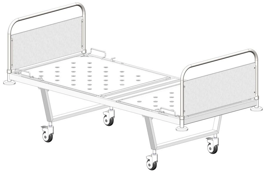 KF2-01-"MSC" (MSC-102DM) - Functional bed, on wheels, metal backrests with a decorative insert made of light fibreboard, bed - s