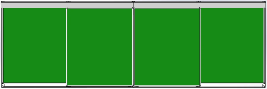 Rail system of sliding classroom magnetic chalkboards "Basic"