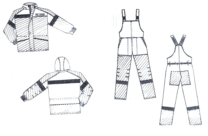 Men's suit (jacket, trousers) for protection against general industrial pollution and mechanical effects (abrasion) made of cott