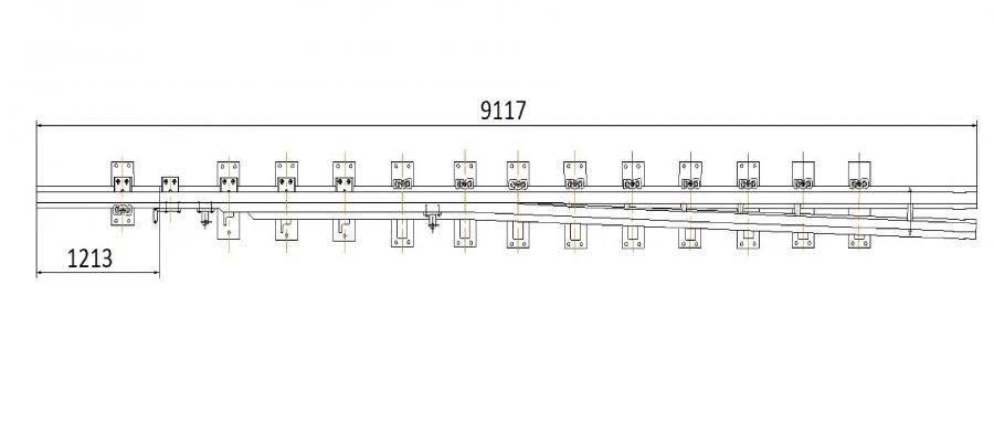 Straight frame rail with curved shank of project 2869.02.000-01