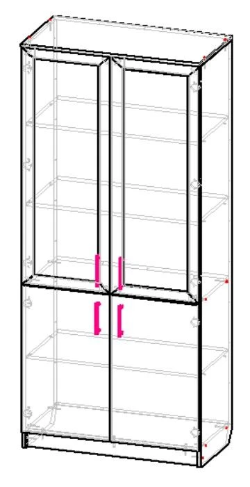 Stationery cupboard with glass SHKS8