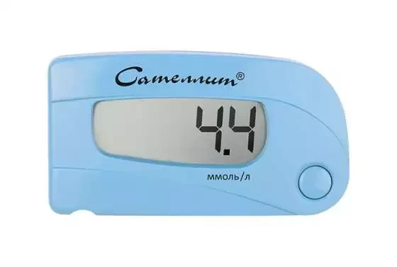 Express-measuring device of blood glucose concentration portable PKG-02 "Satellite" complete with electrochemical single strip