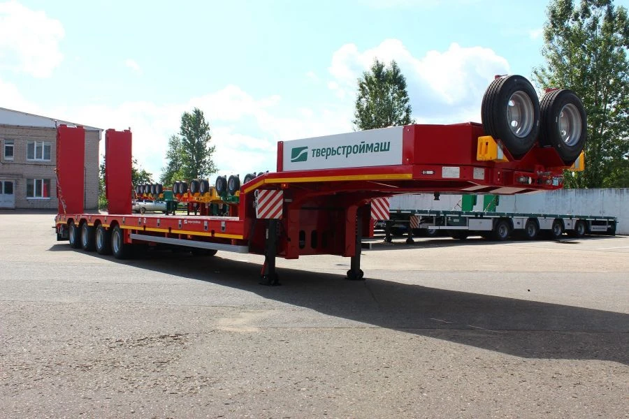 Semitrailer Tverstroimash 993941 modification 0023 variant - platform with double folding hydraulic gangways
