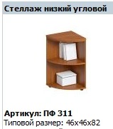 "Profi" Low corner shelf unit article PF 311
