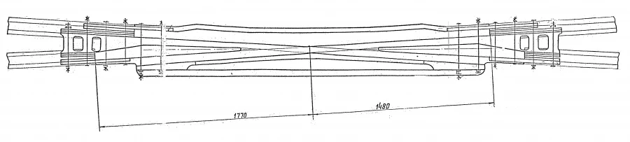 Blunt cross of type P50 of 1/9 gauge of the project SP 514
