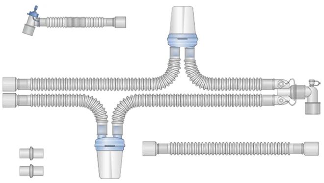 Respiratory devices for joint use with anaesthetic and resuscitation equipment, version: p