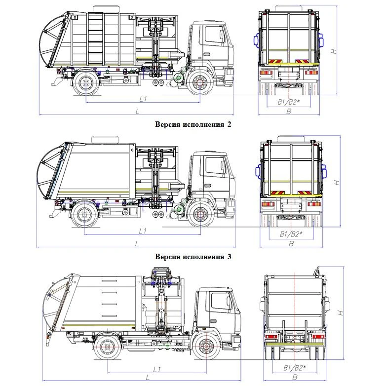 Side-loading rubbish truck model MK-3553-03