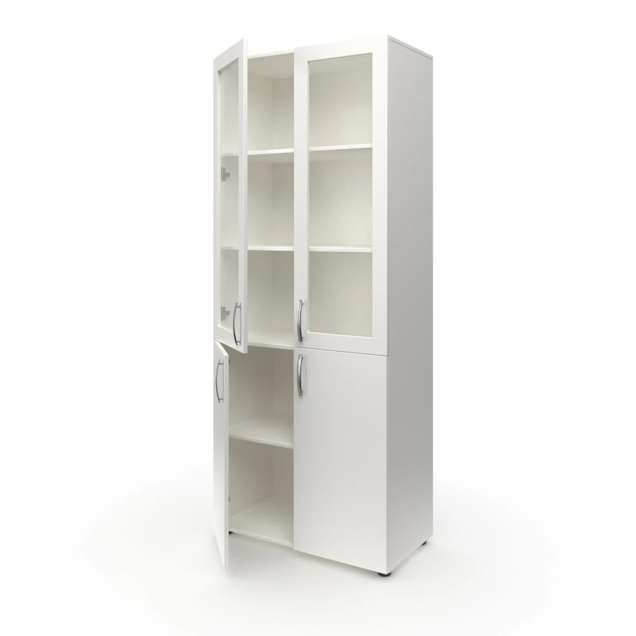 Filing cabinet with glass