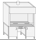 Metal fume cupboard on supporting bollards SHV-6(m)