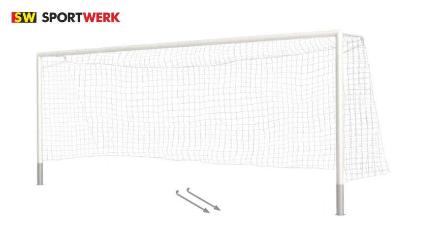 Football goal 7,32x2,44m aluminium with fixing system for caster cups