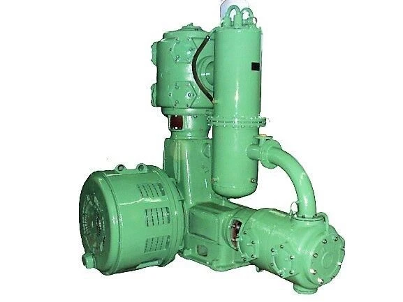 Compressor piston air and gas compressor units on angular bases