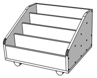 Wooden furniture for preschools: Box on wheels "Library"