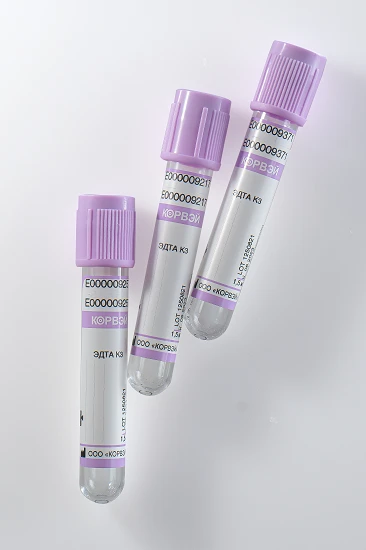 Vacuum tubes for venous blood sampling CORVAY with sodium fluoride and EDTA K3, glass Size: 16*100 mm; vacuum volume: 1 ml