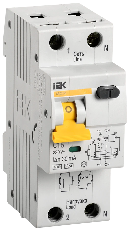 Automatic circuit breaker of differential current AVDT32 C16 IEK