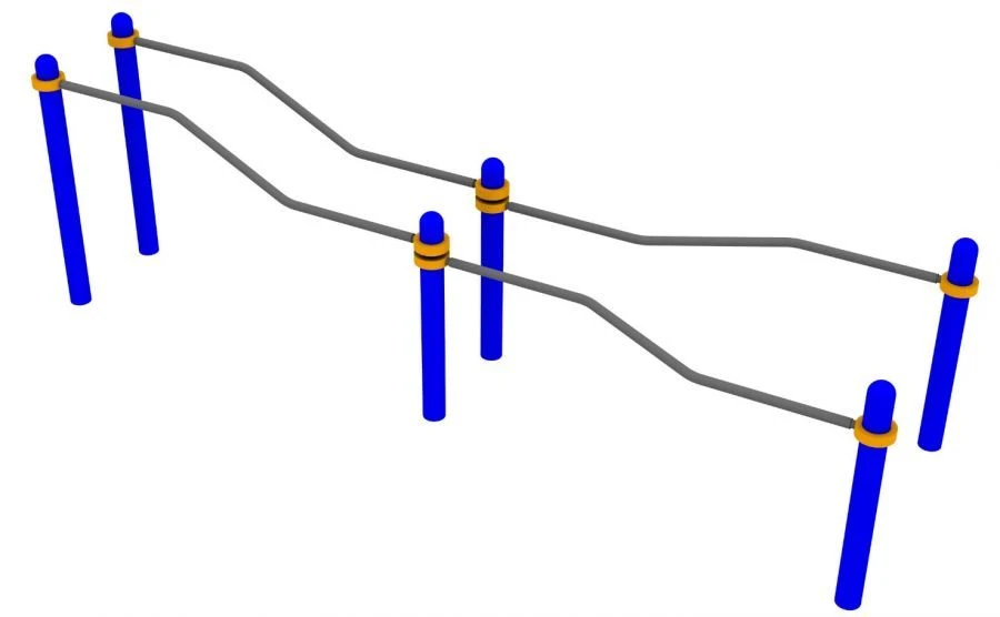 B-001 multi-level uneven bars with the possibility of exercises for disabled persons and persons with disabilities