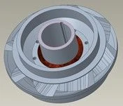Working wheel complete with washers, floating, MT5A-400, shaft 22 mm, short hub, Niresist / IMPELLER, S/A: FL, MT5A-400, 22 M