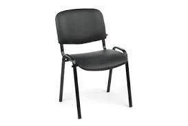 Chair with upholstered backrest on metal frame