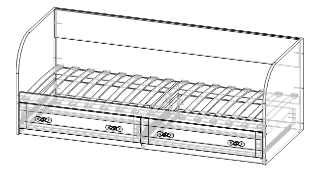 Bed with 2 drawers (series "Marseille")