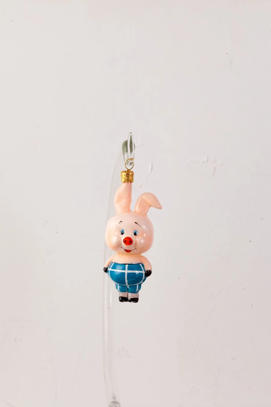 Licence Christmas tree toy made of glass "Piglet"