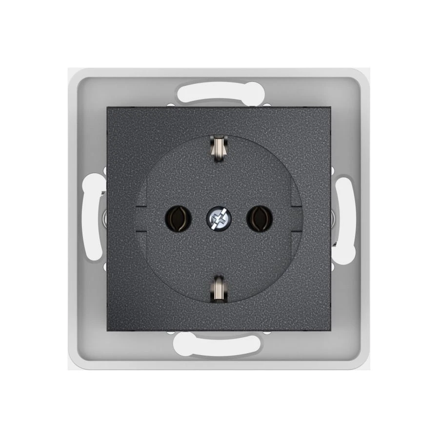 CADUCEUS ALING PRESTIGE Flush-mounted socket outlet without grounding plug with plastic base 16A, 250V~, graphite, art. 603