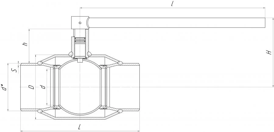 Stainless steel ALSO stainless steel ball valve ALSO stainless steel ball valve WITH WELDING REDUCED with all-welded body KSH.P.