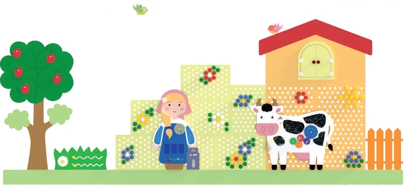 Decorative and developmental panel "Dairy Farm" PD-0MF