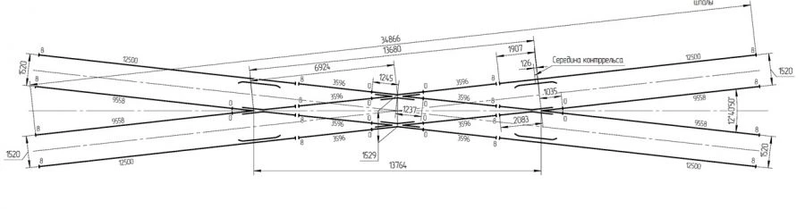 Blind crossing of type P50 of 2/9 gauge 1520 mm of project 1686.00.000-02