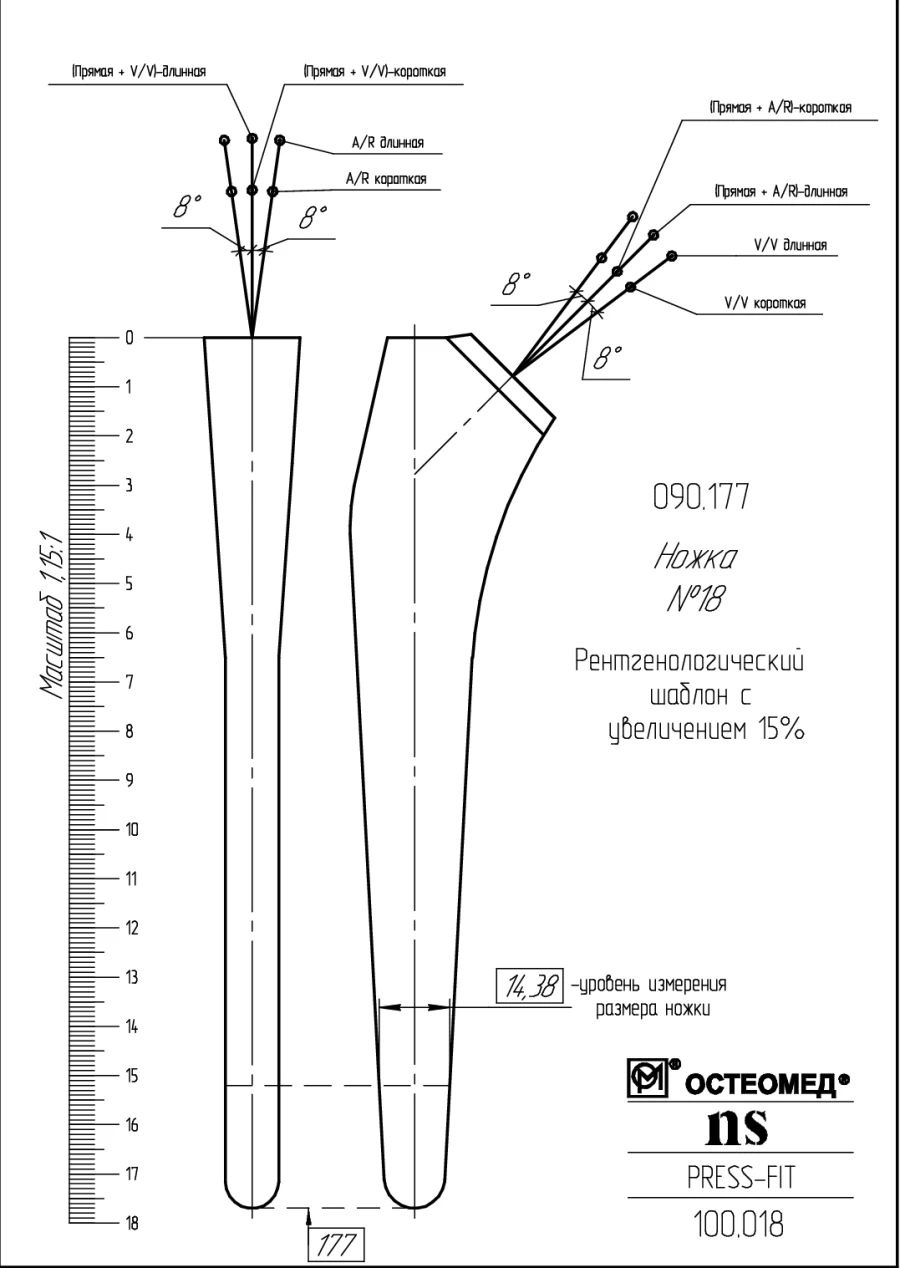 Fitting template, item 100.018