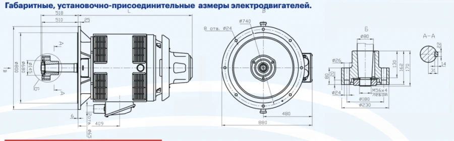 AVNZ series asynchronous asynchronous motors with squirrel cage rotor, power over 75 kW, but not more than 375 kW