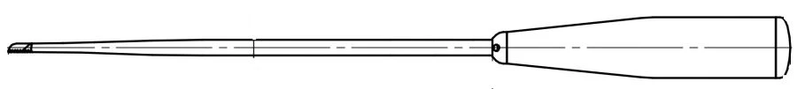 Bone spoons, length 310 mm to 430 mm, spacing 60 mm, article number 844.23X