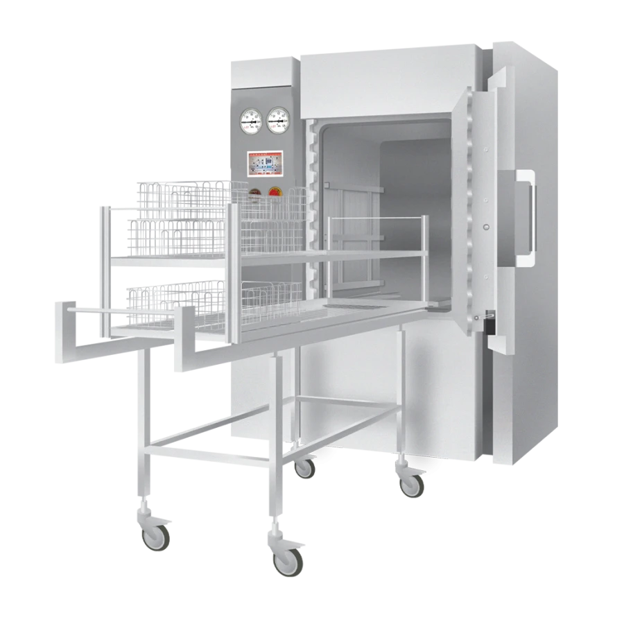 Rectangular double-door steam steriliser with automatic control GPD-560-2-"TZMOI" (complete with loading trolley).