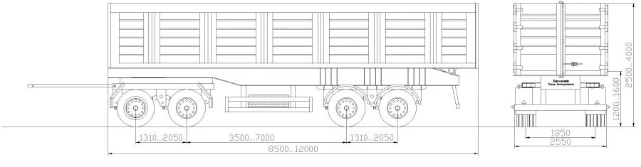 Four-axle trailer BZAP 94564N scrap carriers