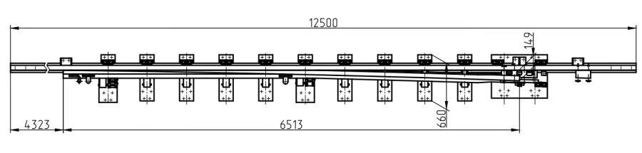 FRAMEWAY WITH STRING of type P50 of mark 1/9 (project 2891M.01.000/-01)