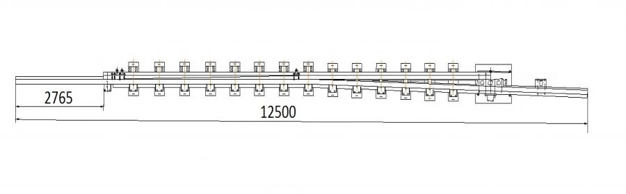 Curved frame rail of P65 type with straight shank of the project 1740.01.020