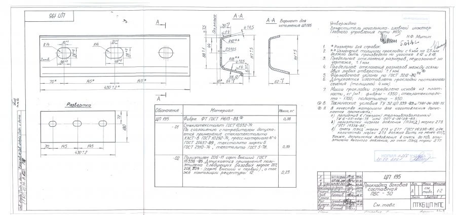Composite side gasket PBS-50 CP 195-02 (393-004)