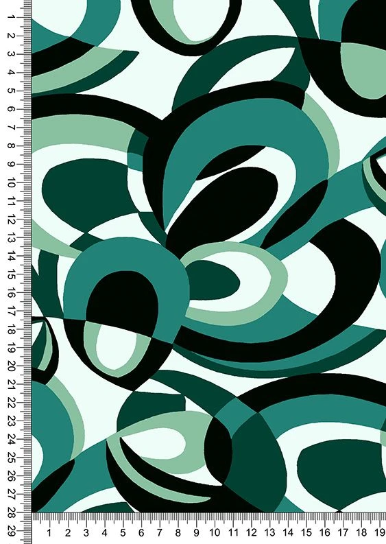 Mixed knitted fabric (CHL-92%, PU-8%), printed, kulirnoye