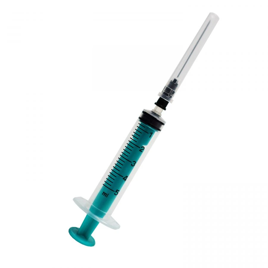 Single-use three-detail sterile injecting syringes with single-use injecting needles of 160 ml capacity