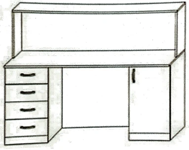 Reception desk for office establishments