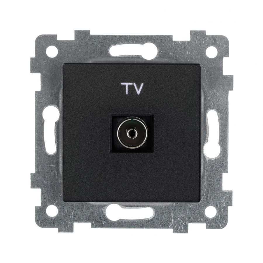 "AKSIOMA" Low-voltage socket mechanism TV socket. ???1-460 "anthracite"
