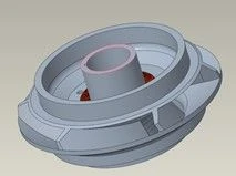 Working machine-support wheel, floating, D2400N, 0.68" shaft, Niresist / IMPELLER: FL, BRG HSG, D2400N, .68, NI-RST article 1