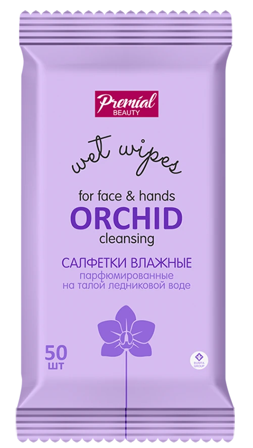 Aromatherapy Cleansing Wipes with Orchid Scent, Pack of 50