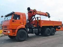 Flatbed truck with CMU (INMAN JSC IM150N, IM320), model 336962 on chassis KAMAZ-43118-50/A5/RR/RS